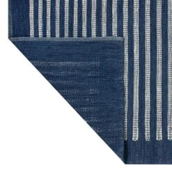 (B856) Honeybloom Roka Blue & White Striped Runner, 2x7 -Home Decor Store b856 honeybloom roka blue white striped runner 2x7 3