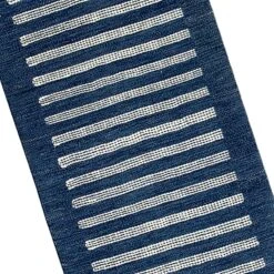 (B856) Honeybloom Roka Blue & White Striped Runner, 2x7 -Home Decor Store b856 honeybloom roka blue white striped runner 2x7 5