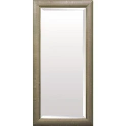 Basket Weave Champagne Floor Mirror, 32x66