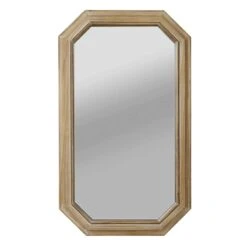 Beveled Wooden Wall Mirror, 20x34