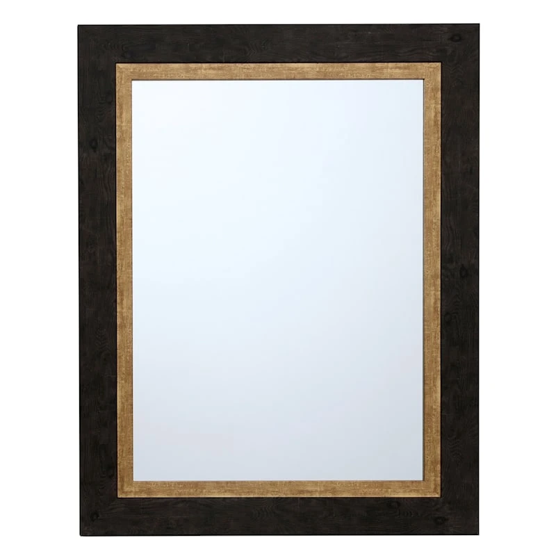 Black & Gold Framed Wall Mirror, 22x28 1 Black & Gold Framed Wall Mirror, 22x28