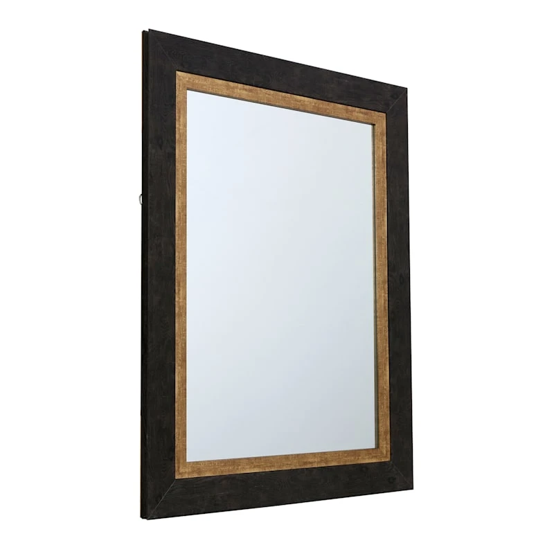 Black & Gold Framed Wall Mirror, 22x28 2 Black & Gold Framed Wall Mirror, 22x28 - Image 2
