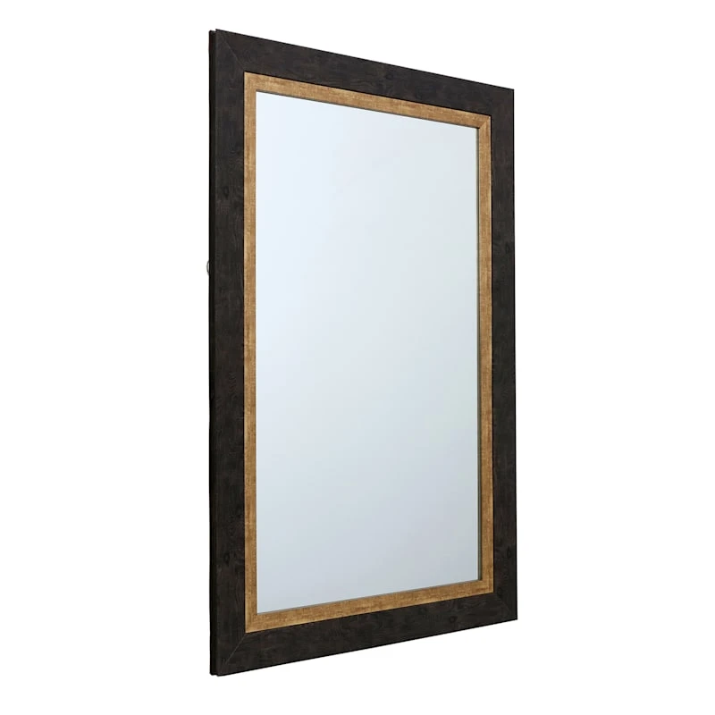 Black & Gold Framed Wall Mirror, 24x36 2 Black & Gold Framed Wall Mirror, 24x36 - Image 2