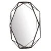 Black Metal Geo Oval Wall Mirror, 25x37