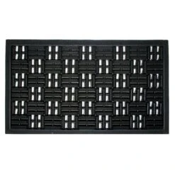 Black Parquet Rubber Doormat, 24x36