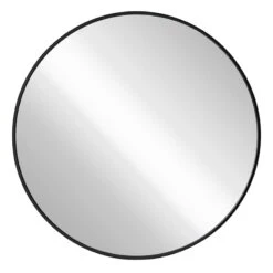 Black Round Wall Mirror, 24"