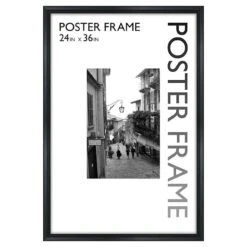 Black Sleek Line Poster Frame, 24x36