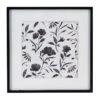 Black & White Floral Wooden Wall Art, 16"