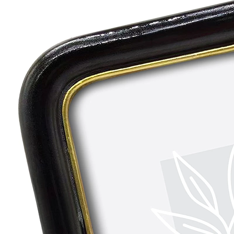 Black With Gold Detail Edge Tabletop Picture Frame, 5x7 2 Black With Gold Detail Edge Tabletop Picture Frame, 5x7 - Image 2