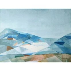 Blue Geometric Canvas Wall Art, 40x30