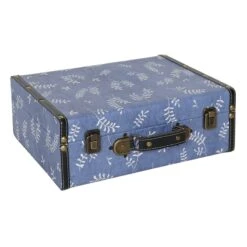 Blue Printed Luggage Box Decor, 13x9