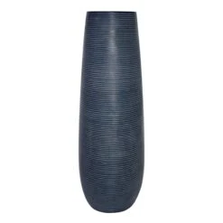 Blue Striated Floor Vase, 36"