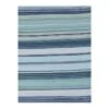 Blue Striped Plastic Outdoor Area Rug, 7x10