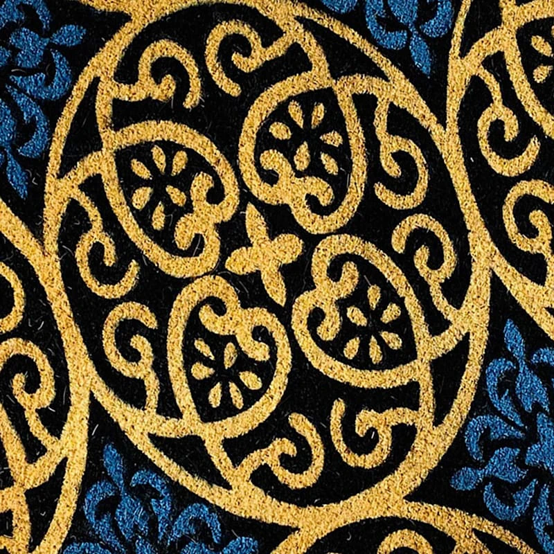 Blue Tile Bleached Coir Doormat 22x47 2 Blue Tile Bleached Coir Doormat 22x47 - Image 2