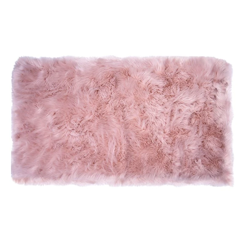Blush Faux Fur Accent Rug, 30x45 1 Blush Faux Fur Accent Rug, 30x45