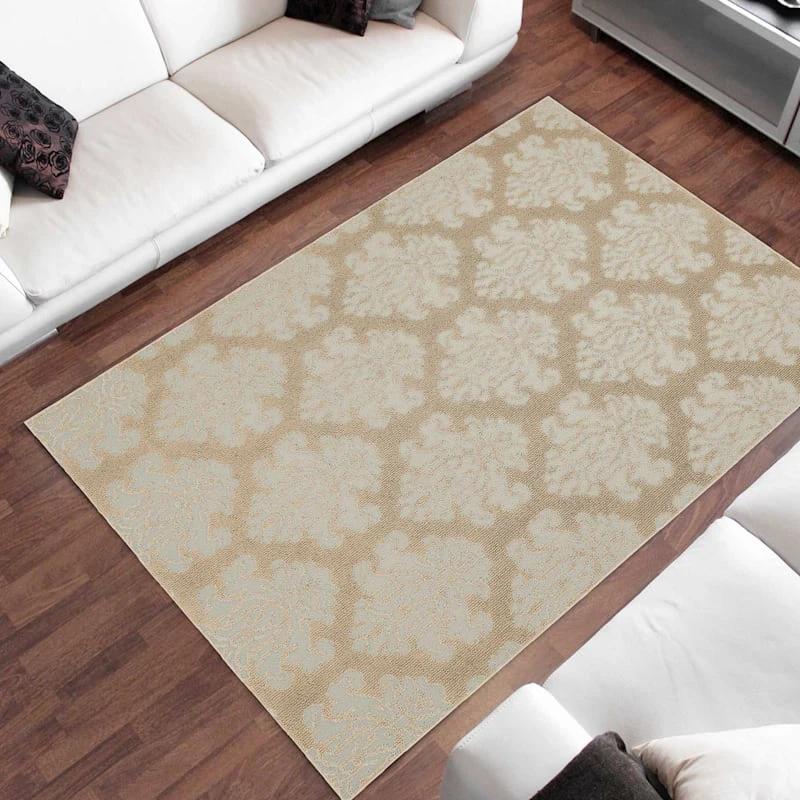 Botanical Tan & Ivory Indoor & Outdoor Area Rug, 4x6 6 Botanical Tan & Ivory Indoor & Outdoor Area Rug, 4x6 - Image 6