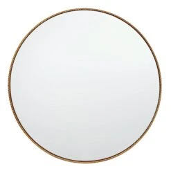 Braided Gold Framed Round Wall Mirror, 32"