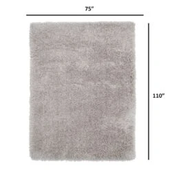 (C100) Mixed Silver Shag Area Rug, 7x10 -Home Decor Store c100 mixed silver shag area rug 7x10 4