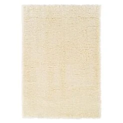 (C152) Solid Ivory Shag Area Rug, 8x10