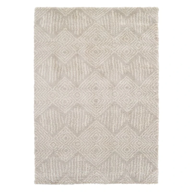 (C181) Macy Neutral Diamond Design Area Rug, 5x7 1 (C181) Macy Neutral Diamond Design Area Rug, 5x7
