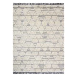 (C185) Tracey Boyd Elizabeth Grey Diamond Design Area Rug, 8x10
