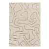 (C189) Crosby St Ivory Geometric Shag Area Rug, 5x7