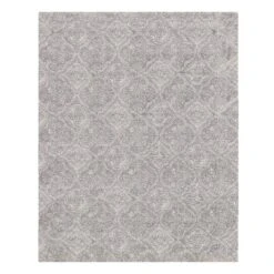(C191) Hayne Grey Floral Shag Area Rug, 8x10