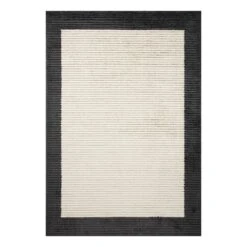 (C192) Tracey Boyd Elizabeth Black Border Area Rug, 8x10