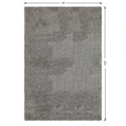 (C193) Kodiak Grey Shag Area Rug, 6x9 -Home Decor Store c193 kodiak grey shag area rug 6x9 5