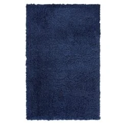 (C194) Kodiak Navy Blue Shag Accent Rug, 3x5