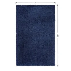 (C194) Kodiak Navy Blue Shag Accent Rug, 3x5 -Home Decor Store c194 kodiak navy blue shag accent rug 3x5 6