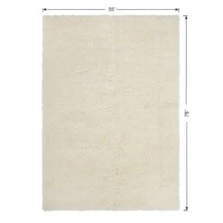 (C195) Kodiak Ivory Shag Area Rug, 5x7 -Home Decor Store c195 kodiak ivory shag area rug 5x7 6