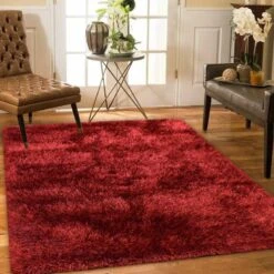 (C197) Eve Red Shag Area Rug, 6x9 -Home Decor Store c197 eve red shag area rug 6x9 6