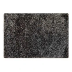 (C198) Eve Silver & Black Shag Area Rug, 6x9