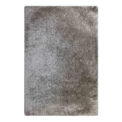 (C199) Eve Silver Shag Area Rug, 4x7