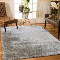 (C199) Eve Silver Shag Area Rug, 6x9 -Home Decor Store c199 eve silver shag area rug 6x9 6