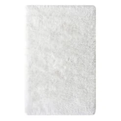 (C200) Eve White Shag Area Rug, 4x7