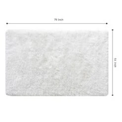 (C200) Eve White Shag Area Rug, 4x7 -Home Decor Store c200 eve white shag area rug 4x7 5