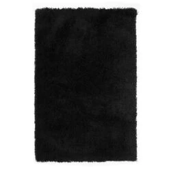 (C26) Black Shag Area Rug, 5x7