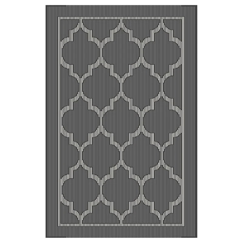 Chai Tea Geometric Charcoal & White Lattice Accent Rug, 3x4 1 Chai Tea Geometric Charcoal & White Lattice Accent Rug, 3x4