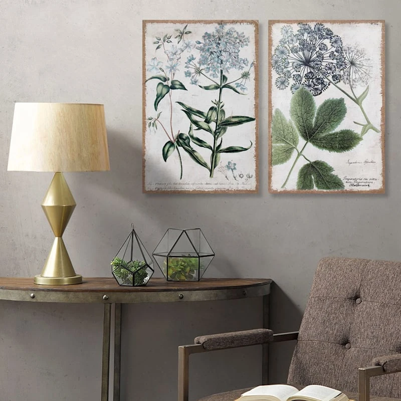 Chambray Botanical Spackled Burlap Canvas Wall Art, 16x24 2 Chambray Botanical Spackled Burlap Canvas Wall Art, 16x24 - Image 2