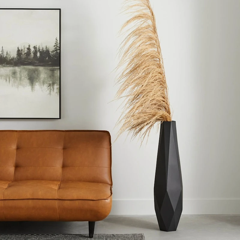 Crosby St Black Geo Floor Vase, 36" 2 Crosby St Black Geo Floor Vase, 36" - Image 2