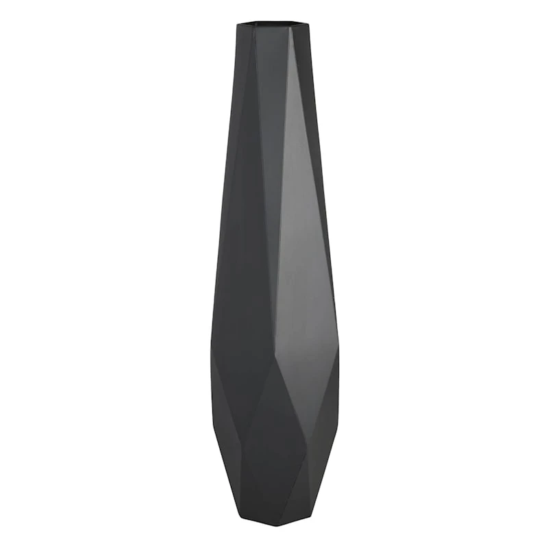 Crosby St Black Geo Floor Vase, 36" 1 Crosby St Black Geo Floor Vase, 36"