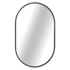 Crosby St Black Oval Wall Mirror, 24x38