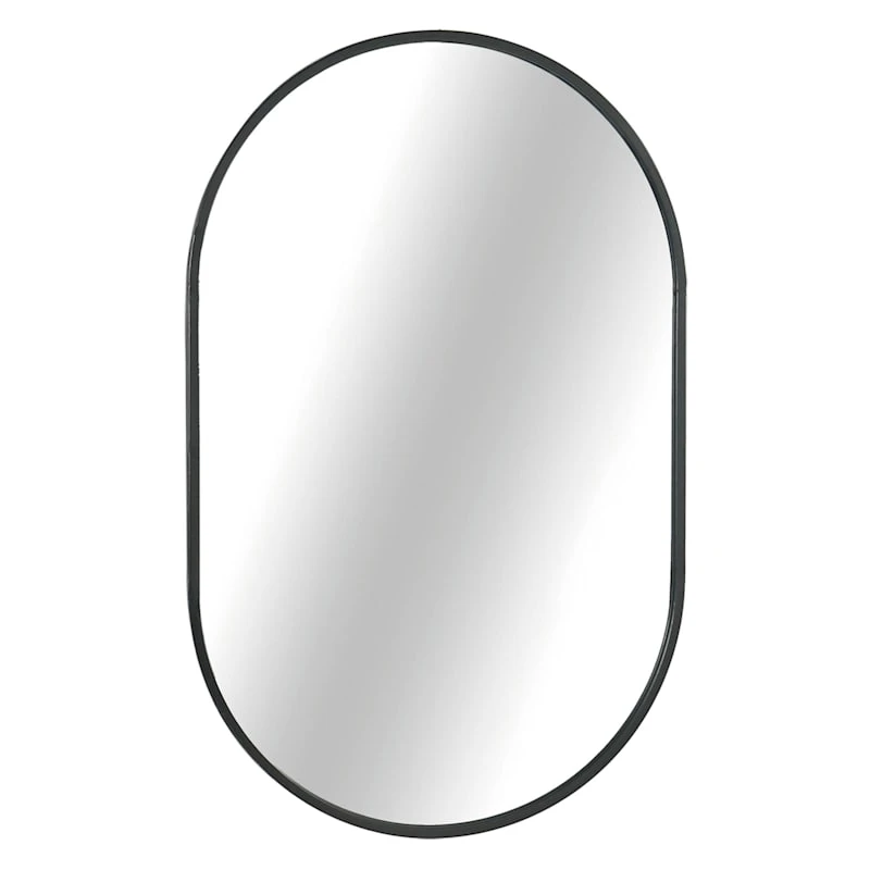 Crosby St Black Oval Wall Mirror, 24x38 1 Crosby St Black Oval Wall Mirror, 24x38