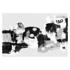 Crosby St Black & White Abstract Canvas Wall Art, 36x24
