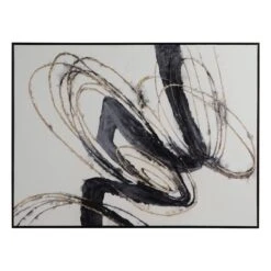 Crosby St Framed Embellished Abstract Canvas Wall Art, 35x47