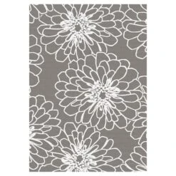 (D161) Gloucester Marigold Printed Grey Area Rug, 7x10