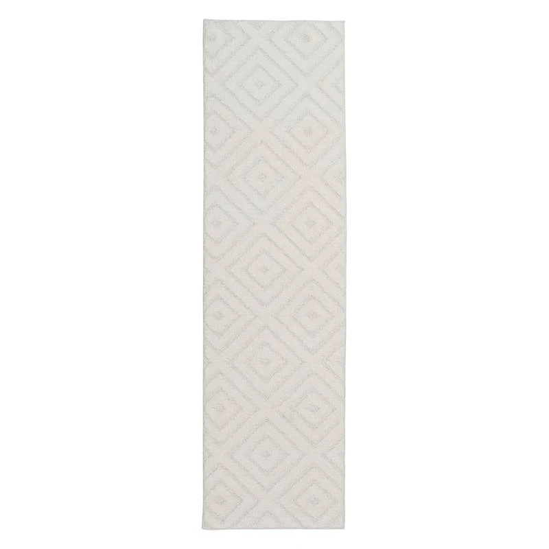 (D456) Ronin Ivory Tufted Non-Slip Runner, 2x7 1 (D456) Ronin Ivory Tufted Non-Slip Runner, 2x7