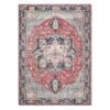 (D473) Fenix Red Medallion Chenille Area Rug, 5x7